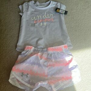 NWT toddler under armor summer shorts set